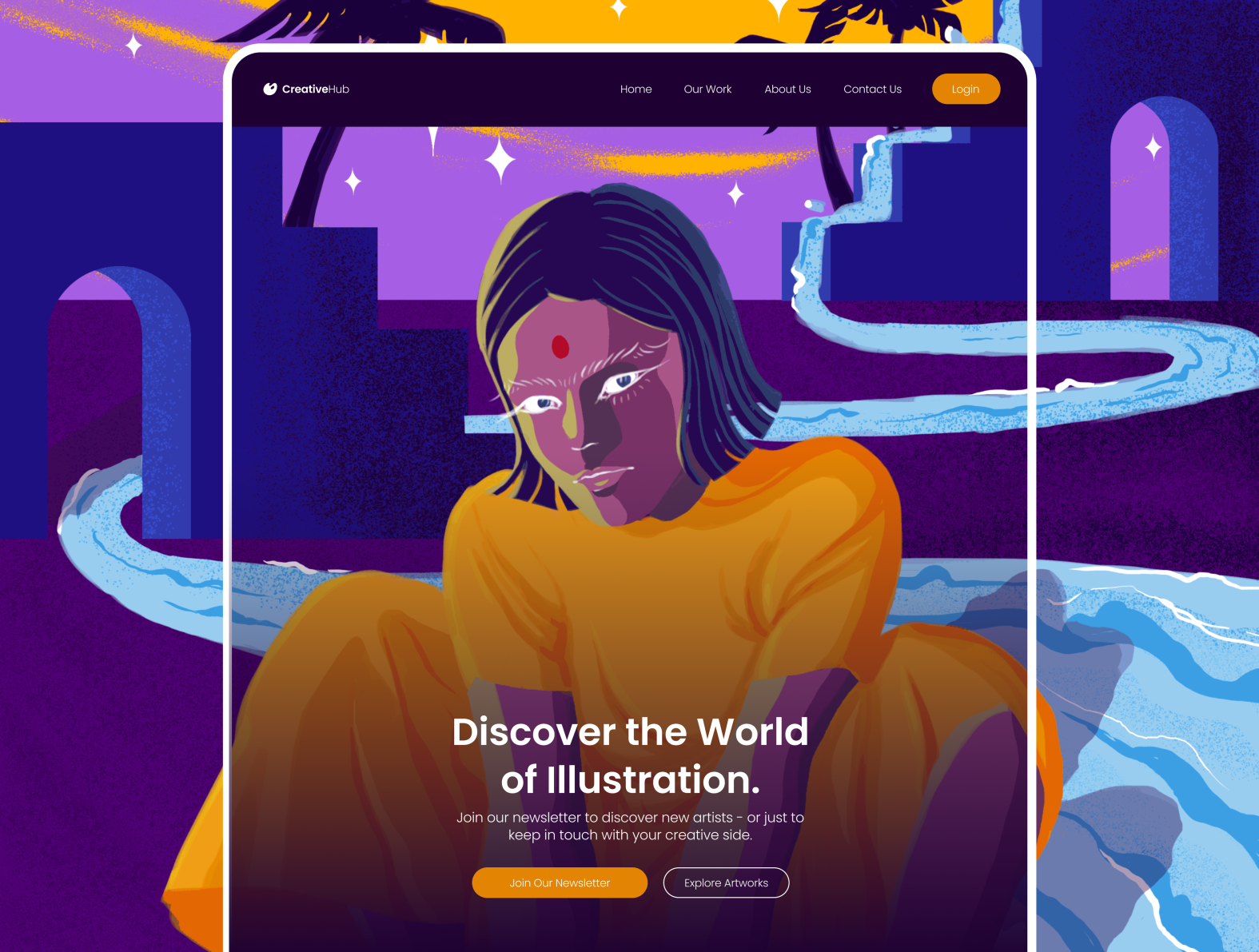 Landing Page Illustration & UI by Dilmin Güden on Dribbble