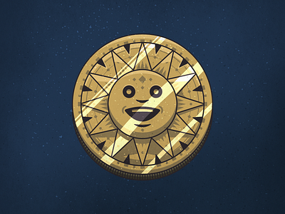 Sun Coin illustration texture
