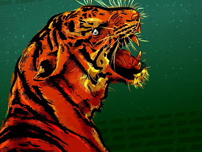Tiger digital painting illustration texture