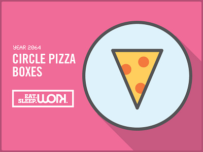 Circle Pizza Boxes flat ui future iconography icons illustration long shadow