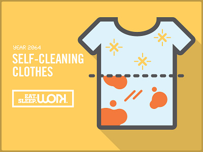 Self Cleaning Clothes flat ui future iconography icons illustration long shadow