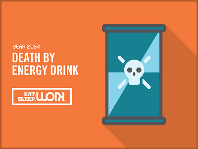 Death by Energy Drink flat ui future iconography icons illustration long shadow