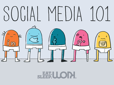 Social Media Dudes character icons illustration social media