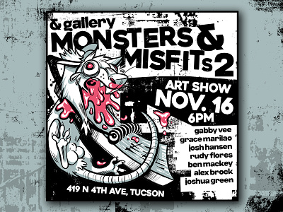 & Gallery Monsters & Misfits Art Show Flyer