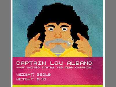 Captain Lou Albano - 8bit 8bit illustration lou albano mario pixels wrestling