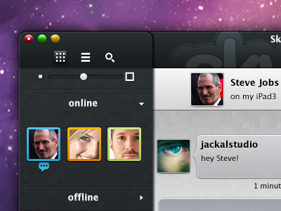 Skype interface proposal apple interface photoshop porposal ui skype