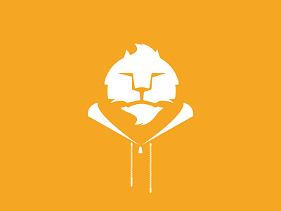 Lion-hoodie flat hoodie lion orange sketch
