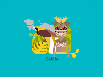 Papua 2d art branding cartoon design flat illustration illustration papua wallpaper