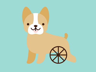 Wheelchair Puppy dog french bulldog illustration puppy vector wheelchair work in progress