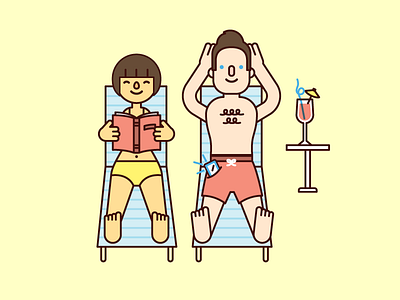 Beach Vacation beach drink illustration vacation vector