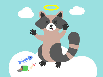 DeadRaccoonTO dead raccoon garbage heaven illustration raccoon toronto vector