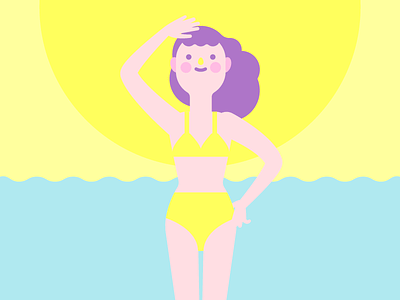 Civic holiday! babe girl illustration sun sunny sunshine swim swim suit swimming toronto vector water