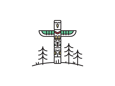 Vancouver Totempole canada canadian icon illustration totempole vancouver vector west coast