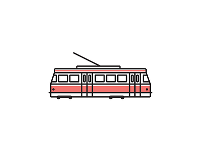Toronto Streetcar icon illustration public transit street car toronto transportation ttc vector