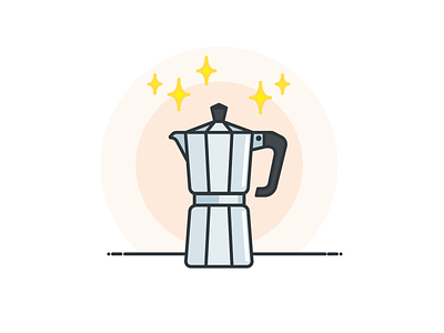 Moka pot brew caffeine coffee coffee pot icon illustration moka morning pot vector