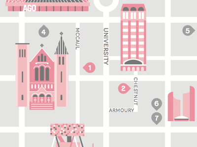 Map art gallery icons illustration map ocad toronto vector