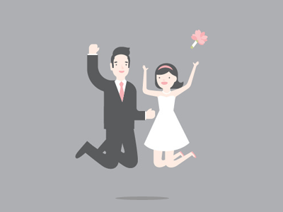 Gettin' Hitched illustration marriage wedding