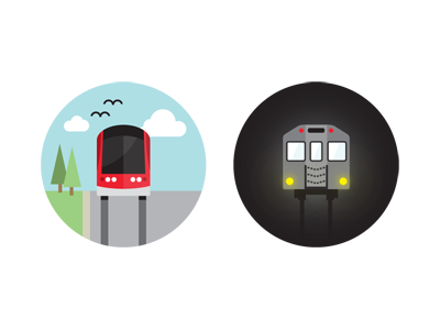 Poll icons illustration lrt plane streetcar subway toronto ttc vector