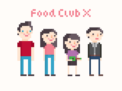 Food Club X illustration pixel vector