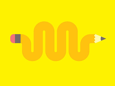 Year of the Pencil Snake illustration pencil snake vector yellow