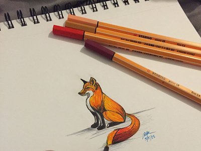 Fox Doodle doodle drawing illustration marker sketch