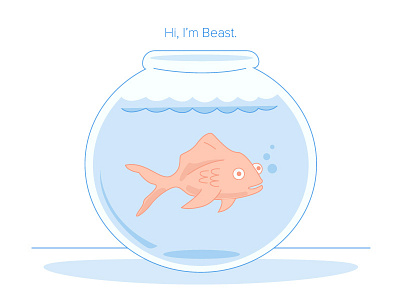 Beast the Goldfish drawing fish goldfish illustration sketch