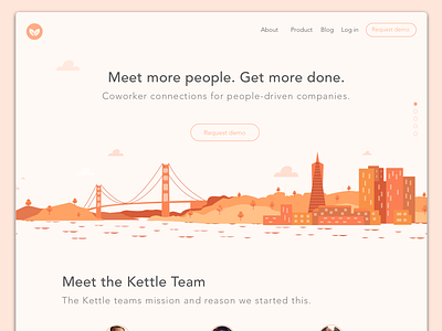 Kettle Home Page branding clean homepage illustration landing page marketing minimal sf simple ui web design website