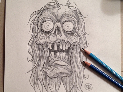 Zombie Sketch drawing illustration pencil sketch zombie