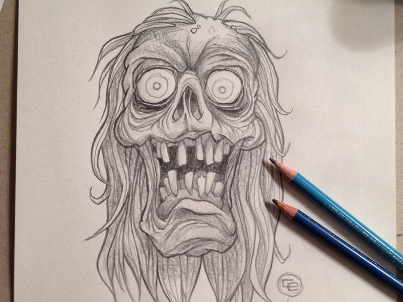 Buy Zombie Head Original Pencil Drawing Online in India  Etsy