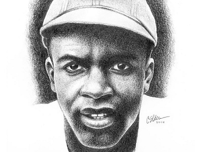Jackie Robinson drawing, How to draw Jackie Robinson step by step, portrait drawing