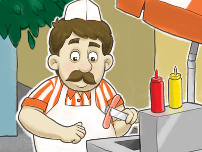 Petunia Pepper Hot Dog Guy character design childrens illustration digital illustration photoshop