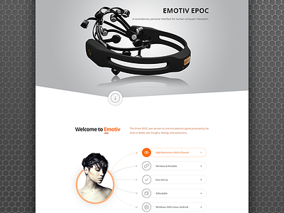 Tech Headsets neouroheadset clean flat icon landing page layout nano simple soft technology ui website