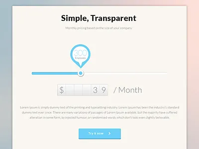 Employee Price Counter free blue clean counter flat free landing page semi flat soft ui ux website