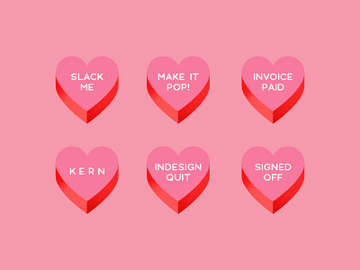 Designers Love Hearts❤️ candy hearts illustration love relatable sweets valentines day vector