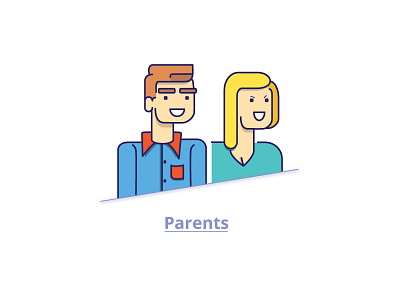 Parent Illustration character couples dad father guardian illustration line art mom mother parents