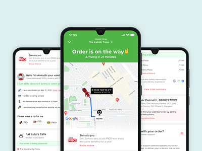 Order Tracking System clean design food interaction minimal mobile tracking ui