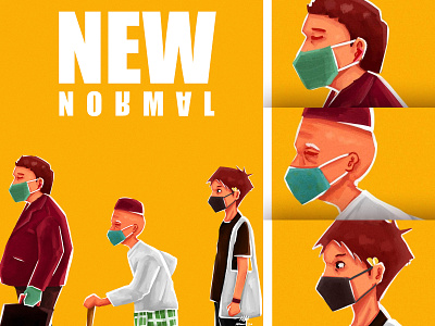 New Normal ( Coronavirus Effect ) branding characterdesign characters conceptart coronavirus covid 19 design digital illustration digitalart digitalpainting flat illustration typography