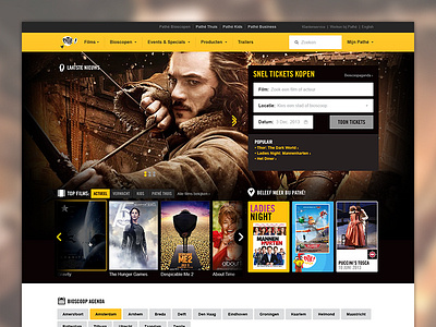 Redesign for Pathé design flow interface pathé redesign supersteil ticket ui ux webpage website