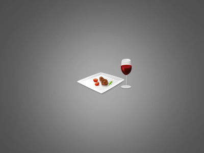 Wine and plate icon