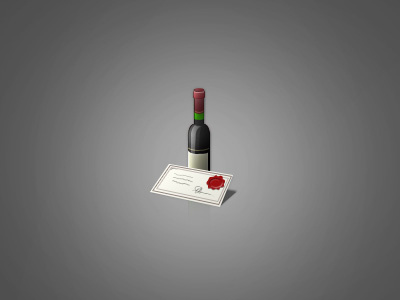 Icon winebottle with certificate icon photoshop
