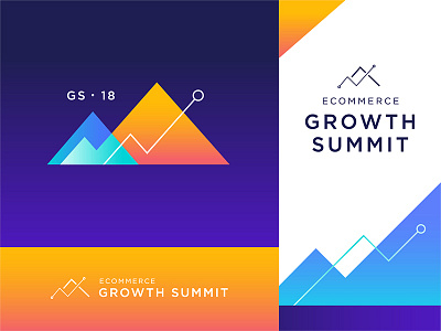 Ecommerce Growth Summit 2018 branding chart color conference ecommerce gradient growth logo mountains sales