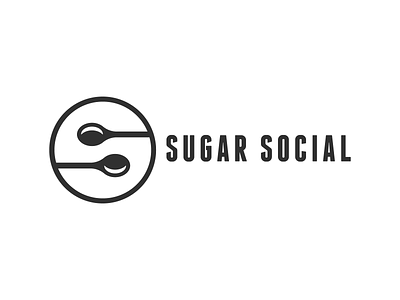 Sugar Social bakery bakery logo friends illustration social spoons sugar togetherness type typography