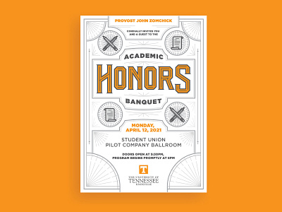 Academic Honors Banquet pt. II academic banquet design handtype honors knoxville lettering monoline tennessee typography university of tennessee