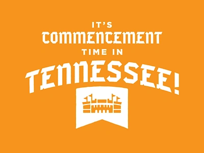 Commencement at Neyland commencement commerce graduation illustration knoxville neyland stadium stadium tennessee tn type typography university of tennessee vector