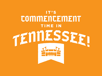 Commencement at Neyland commencement commerce graduation illustration knoxville neyland stadium stadium tennessee tn type typography university of tennessee vector