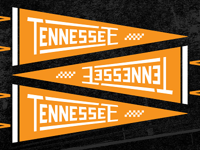 University Suite Pennant checkerboard flag knoxville lettering pennant tennessee type typography vintage