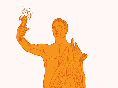 Torchbearer fire illustration knoxville stare statue stoic tennessee tn torch torchbearer