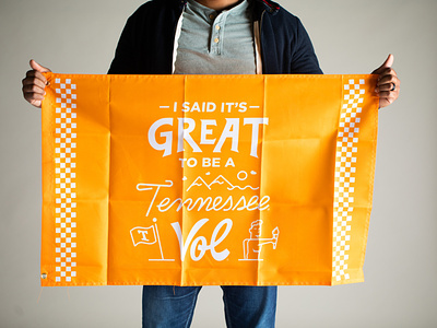 It's Great to be a Tennessee Vol branding clouds flag illustration knoxville lettering mountains statue sun tennessee tn torch type typography