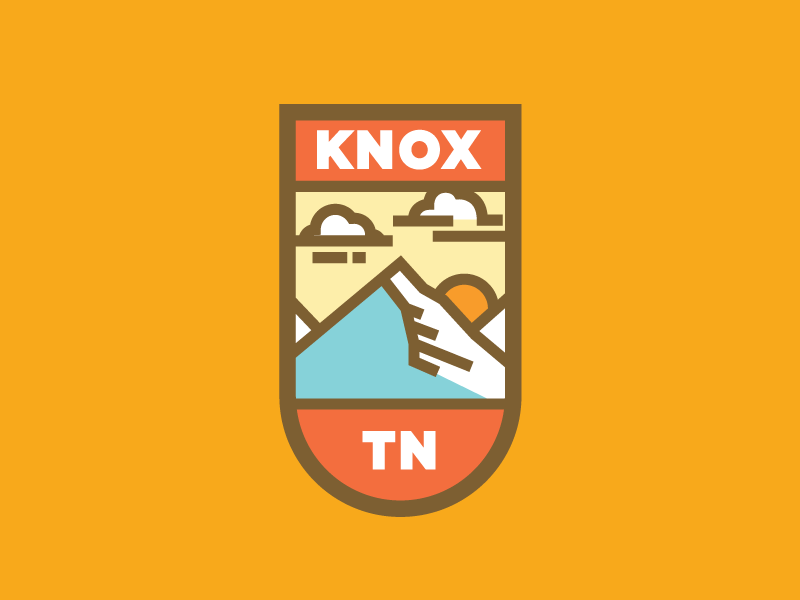 Knoxville pt. I vector pin sun sky clouds mountains tennessee tn knox knoxville