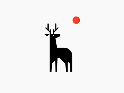 Deer animal deer illustration nature simple sun